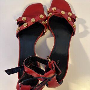Versace red leather women sandals 38,5 size